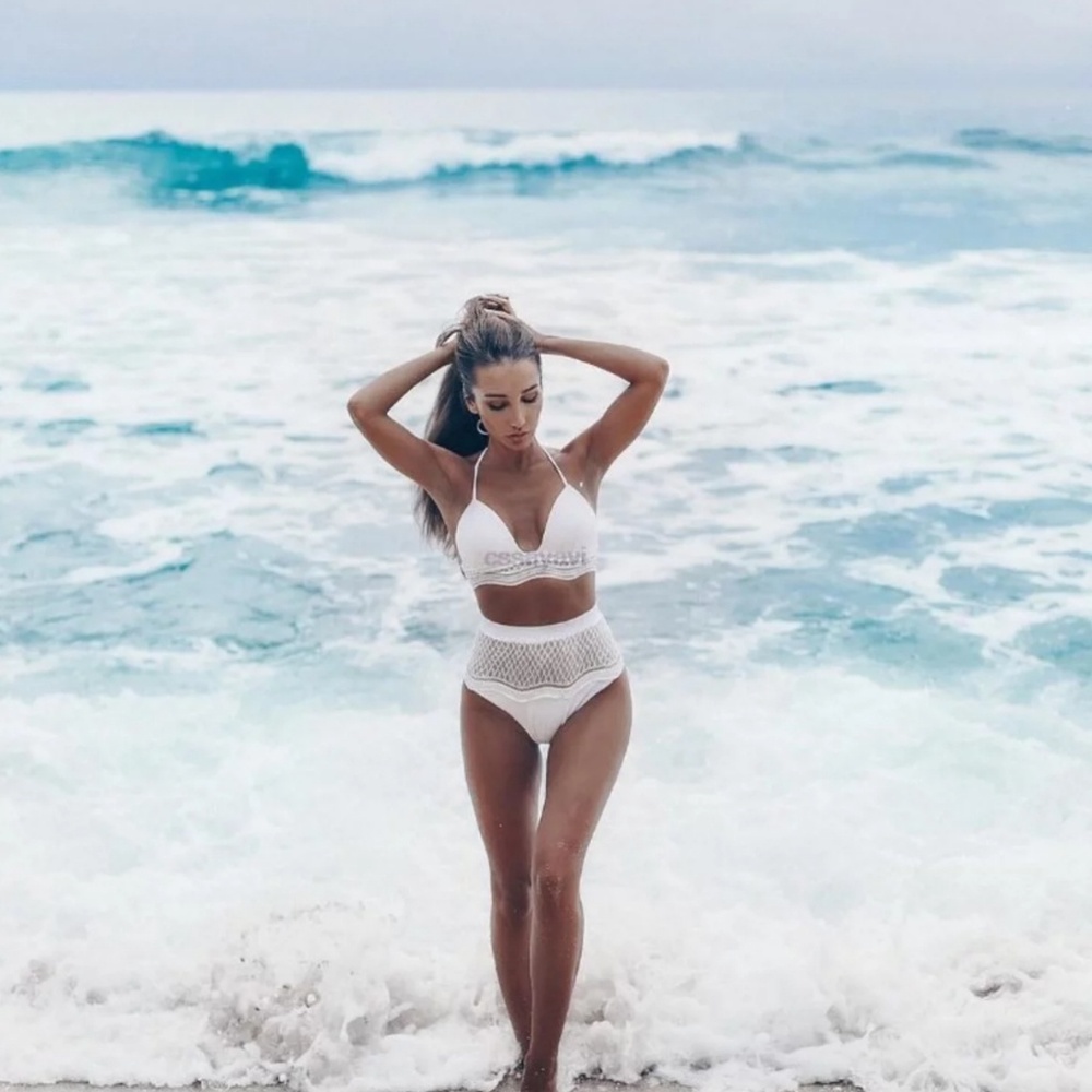 White high waisted bikini